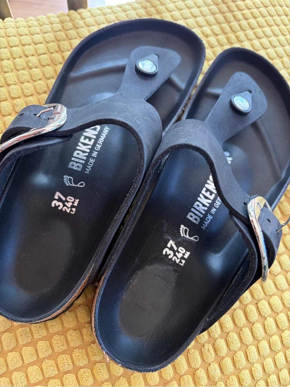 Birkenstock sz 37 Black Gizeh Thong Sandals